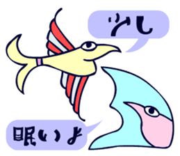 Dongba characters and cheerful bird sticker #5588242