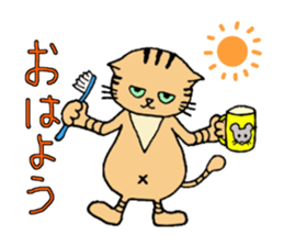 A brown tabby cat,Vicky sticker #5589644