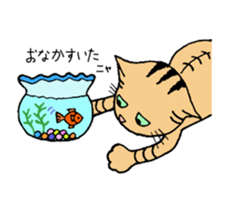 A brown tabby cat,Vicky sticker #5589670