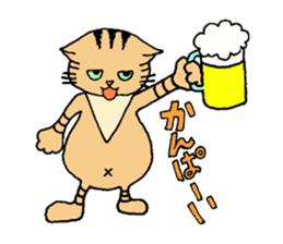 A brown tabby cat,Vicky sticker #5589671