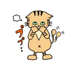 A brown tabby cat,Vicky sticker #5589673