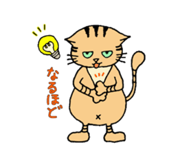 A brown tabby cat,Vicky sticker #5589678