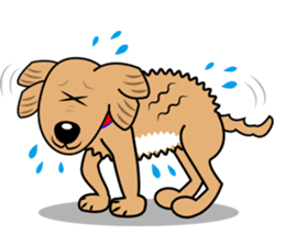 A Fluffy Curly Coward Dog sticker #5597165