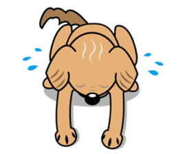 A Fluffy Curly Coward Dog sticker #5597187