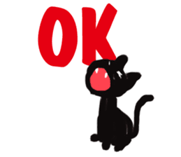 Happy black cat sticker #5599806