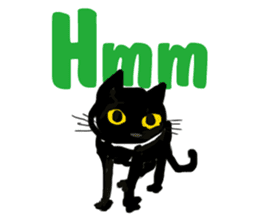 Happy black cat sticker #5599807