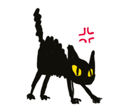 Happy black cat sticker #5599809