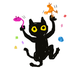 Happy black cat sticker #5599824