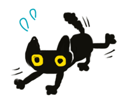 Happy black cat sticker #5599825