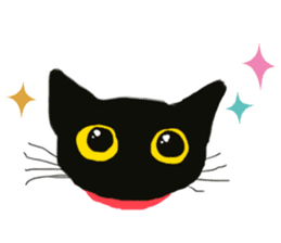 Happy black cat sticker #5599829