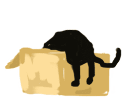 Happy black cat sticker #5599832