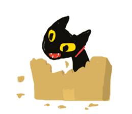 Happy black cat sticker #5599834
