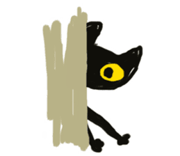 Happy black cat sticker #5599840
