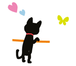 Happy black cat sticker #5599841