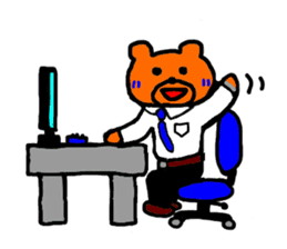 Business bear named Blue in office TH&JP sticker #5600441