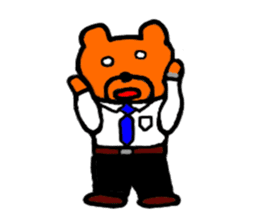 Business bear named Blue in office TH&JP sticker #5600443