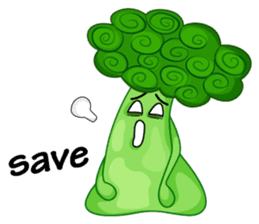 Little broccoli version English sticker #5602679