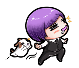 Purple and Grey Head Boys!(And Cat?) sticker #5604990