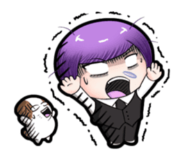 Purple and Grey Head Boys!(And Cat?) sticker #5604994
