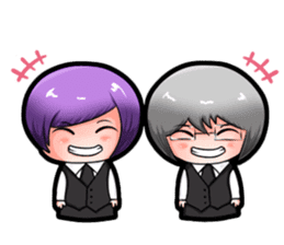 Purple and Grey Head Boys!(And Cat?) sticker #5604996