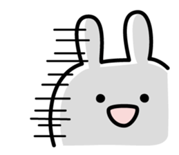 Fight! Rabbit with round fan sticker #5607810