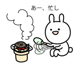 Fight! Rabbit with round fan sticker #5607815