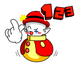 Whimsical clown sticker #5610783