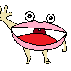 It isn't a frog,is only a lip with eyes