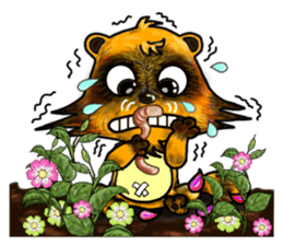 Mischievous raccoon dog 2 sticker #5611772