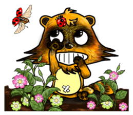 Mischievous raccoon dog 2 sticker #5611773