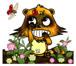 Mischievous raccoon dog 2 sticker #5611773