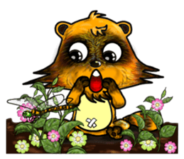 Mischievous raccoon dog 2 sticker #5611774