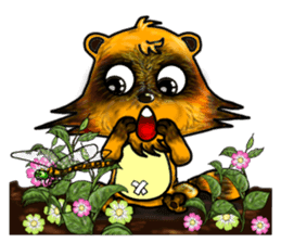 Mischievous raccoon dog 2 sticker #5611774