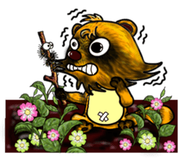 Mischievous raccoon dog 2 sticker #5611775