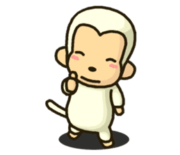 Sticker of white monkey Shiromon 2 sticker #5614645
