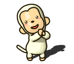 Sticker of white monkey Shiromon 2 sticker #5614649