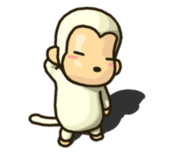 Sticker of white monkey Shiromon 2 sticker #5614651