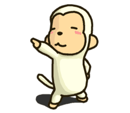 Sticker of white monkey Shiromon 2 sticker #5614666