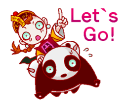 Giant panda & Chinese specter boy sticker #5615010