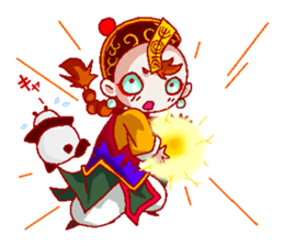 Giant panda & Chinese specter boy sticker #5615016