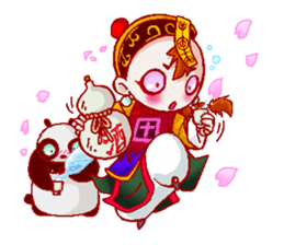 Giant panda & Chinese specter boy sticker #5615020
