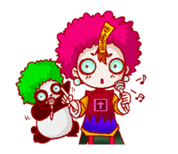 Giant panda & Chinese specter boy sticker #5615021