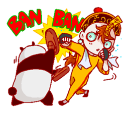Giant panda & Chinese specter boy sticker #5615041