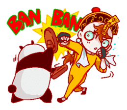 Giant panda & Chinese specter boy sticker #5615041