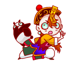 Giant panda & Chinese specter boy sticker #5615042