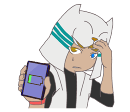 Boys wearing a cat hat sticker #5617356