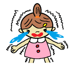 Dumping hair of girl sticker #5618689