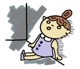 Dumping hair of girl sticker #5618691