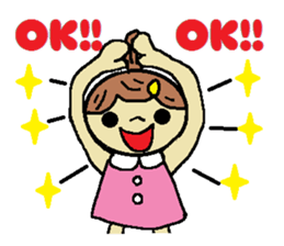 Dumping hair of girl sticker #5618699