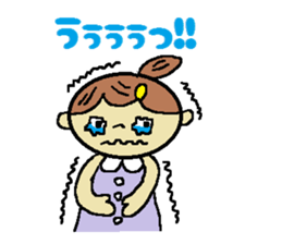 Dumping hair of girl sticker #5618705